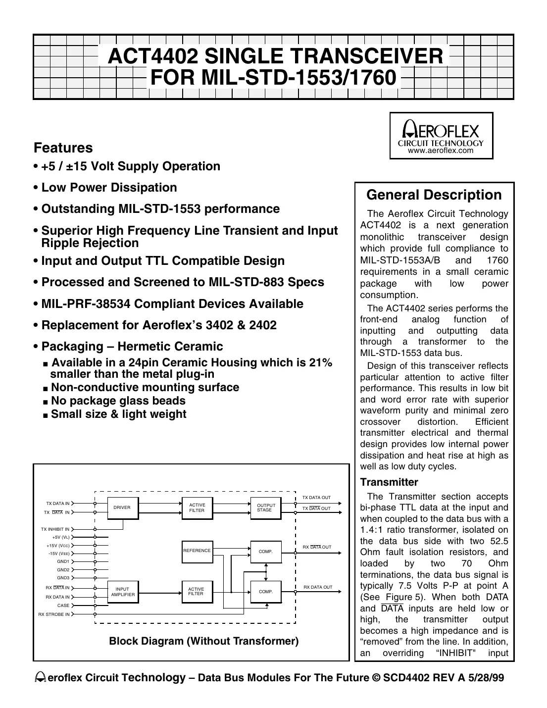 act4402 Datasheet Page 1