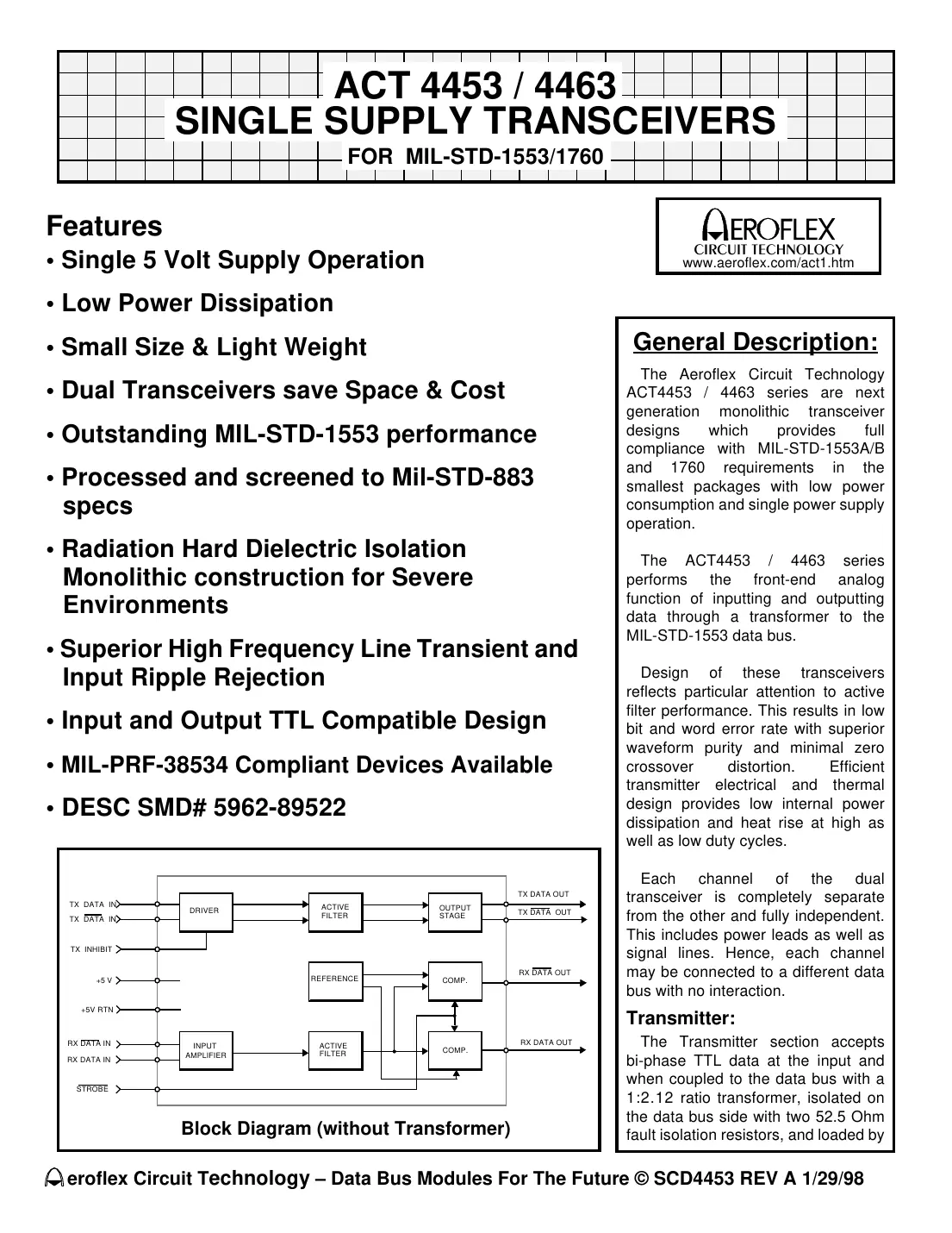 act4453 Datasheet Page 1