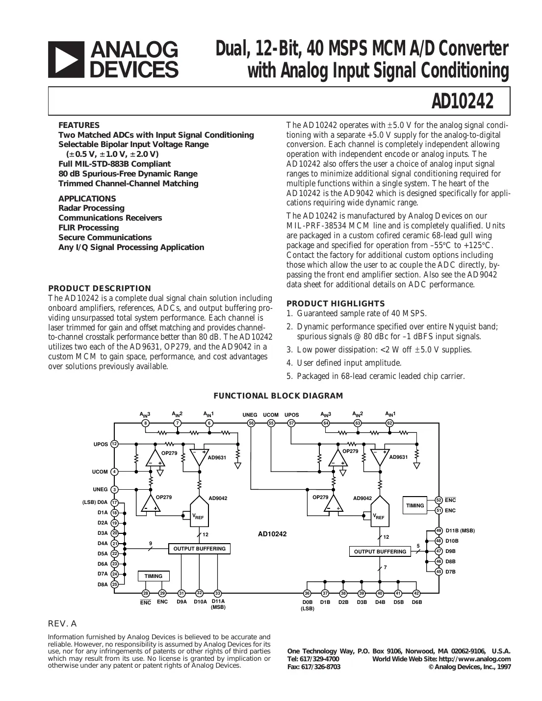 ad10242 Datasheet Page 1