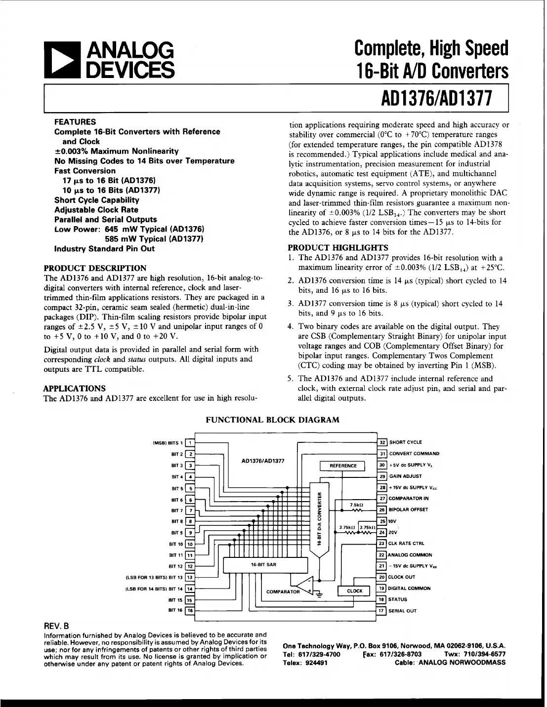 ad1316 Datasheet Page 1