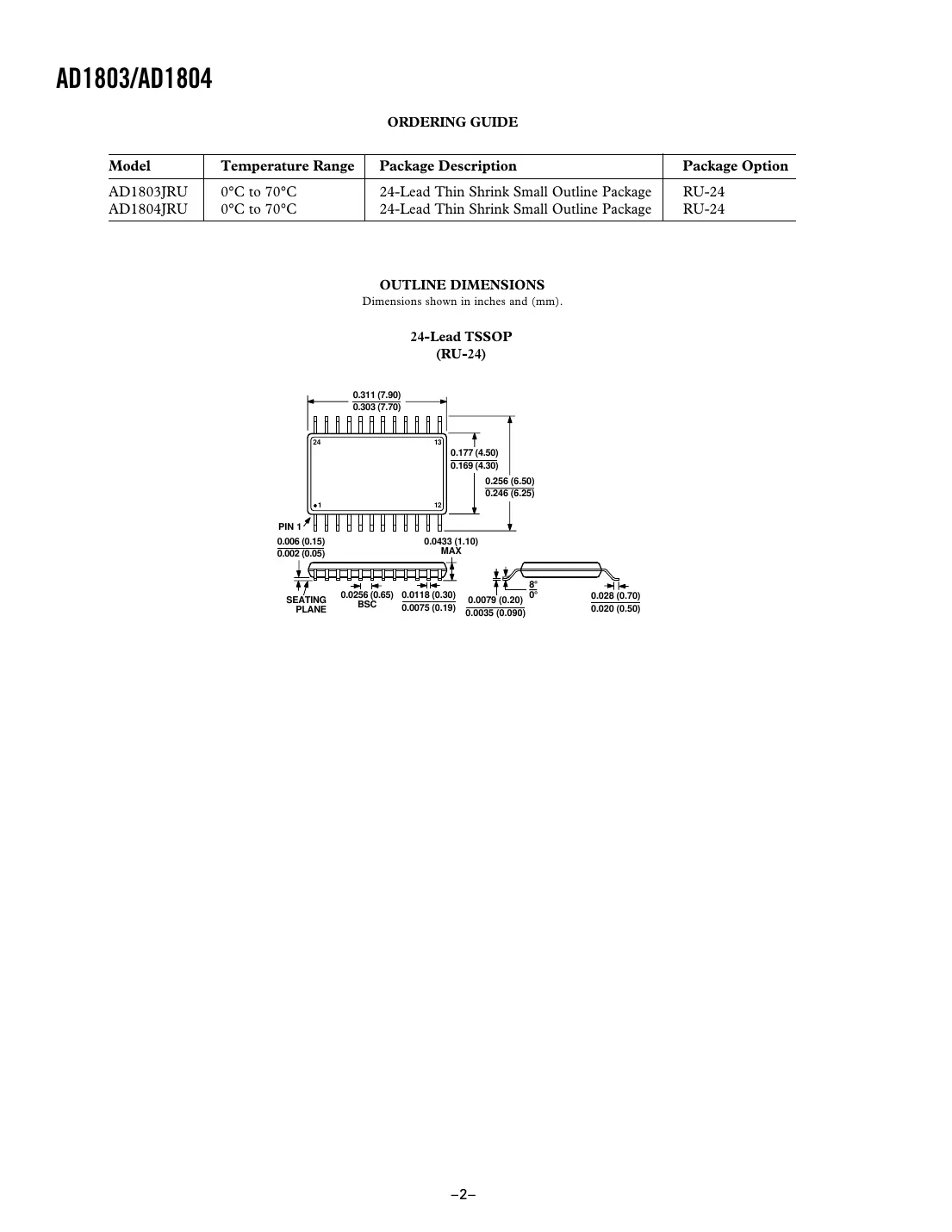 ad1803 Datasheet Page 2
