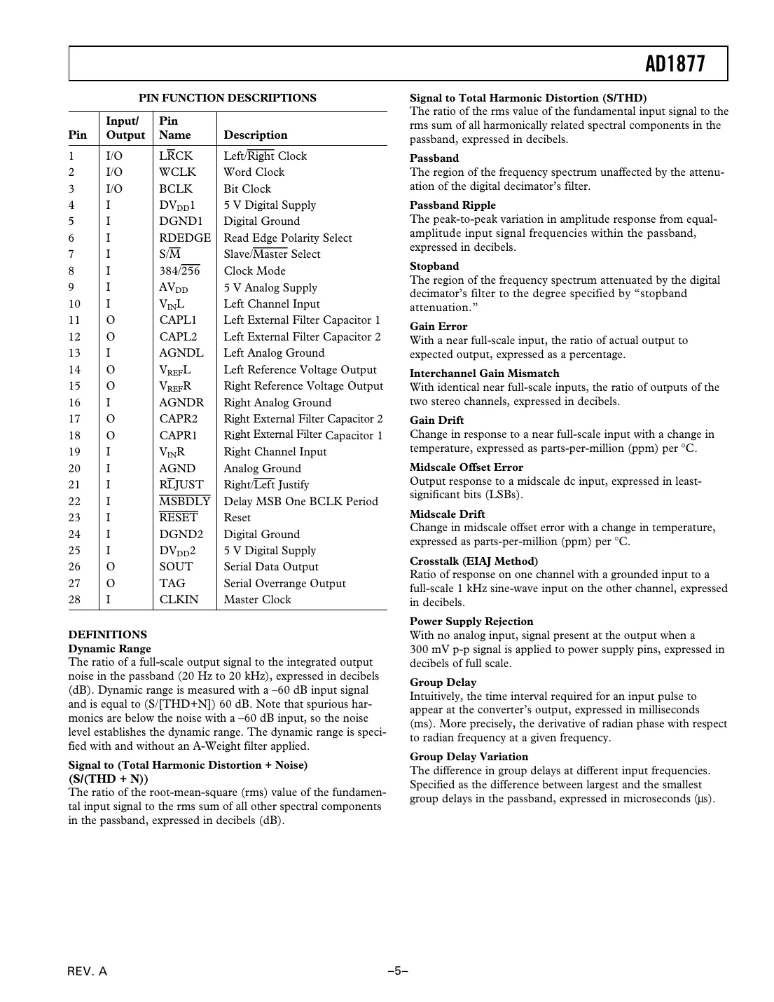 ad1877 Datasheet Page 5