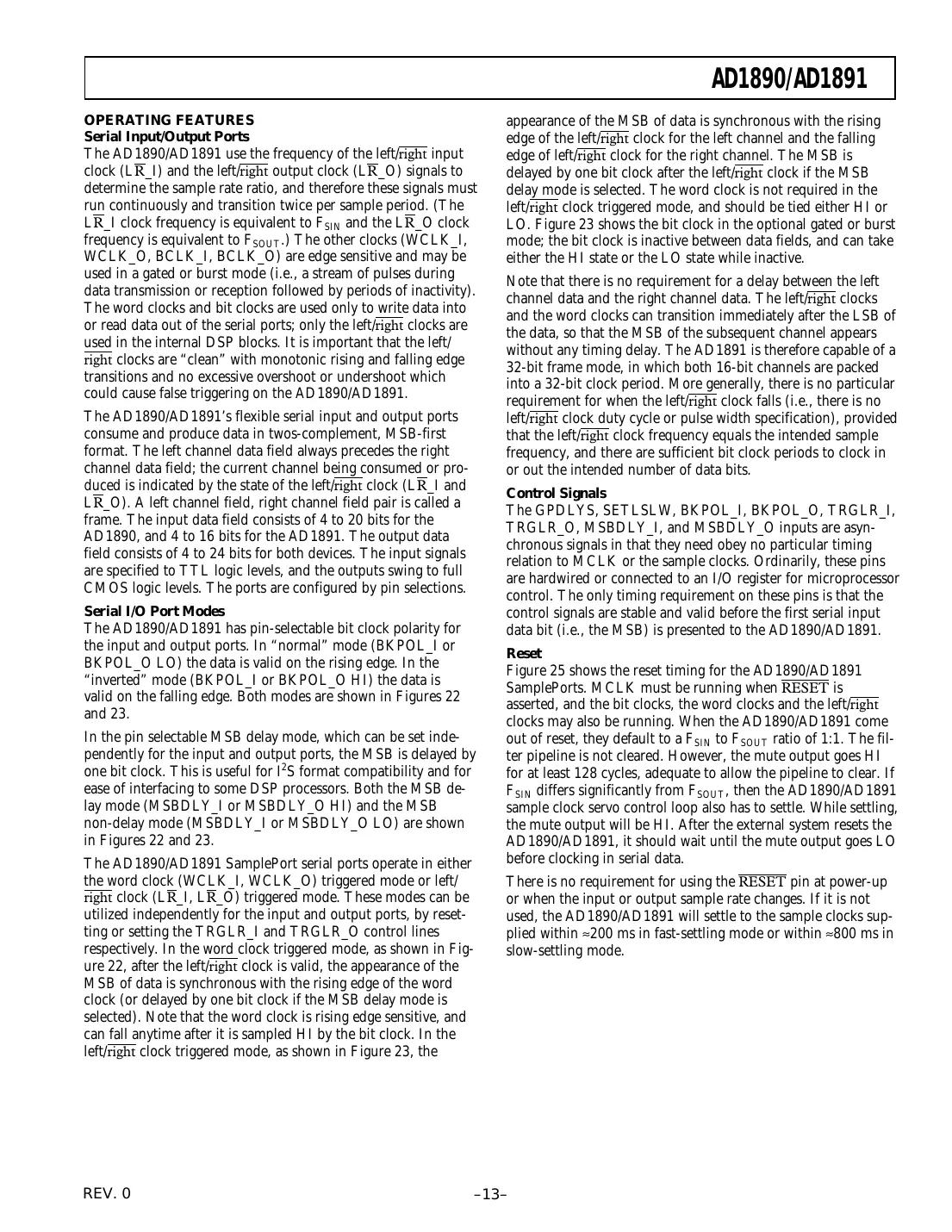ad1890 Datasheet Page 13