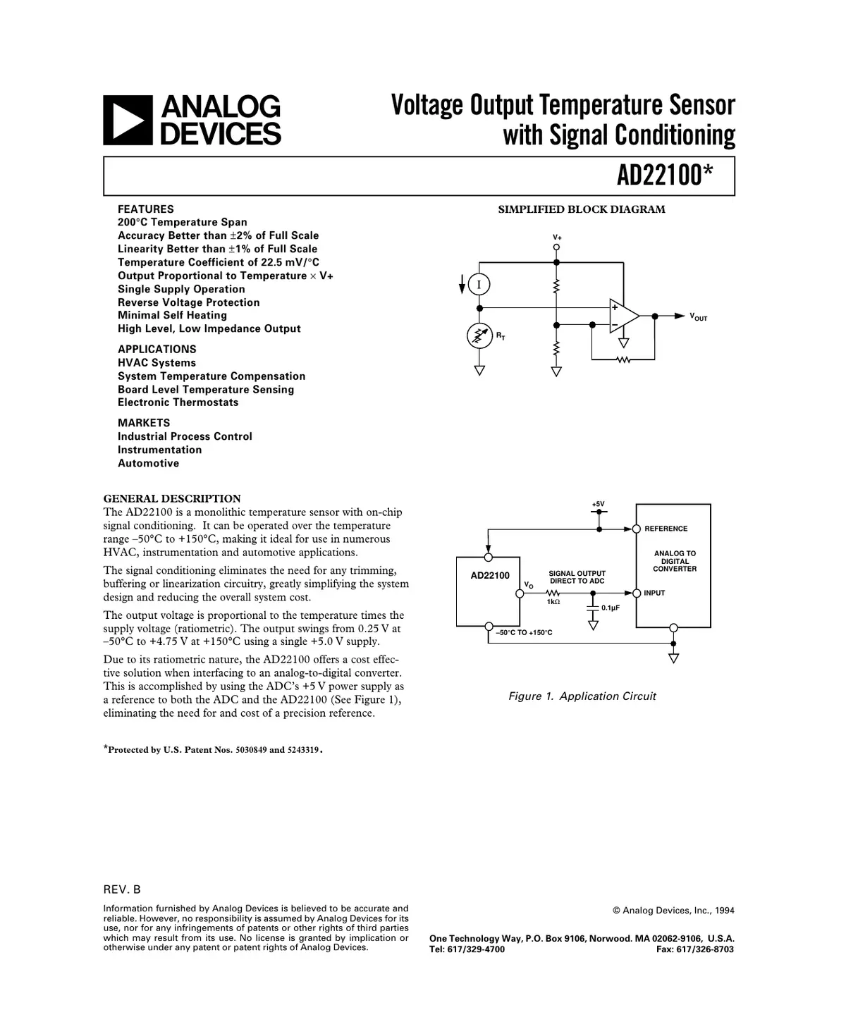 ad22100 Datasheet Page 1
