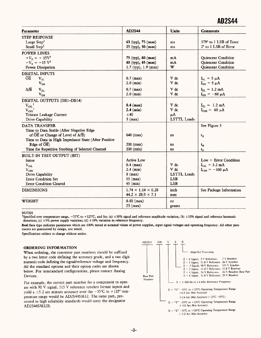 ad2s44 Datasheet Page 3