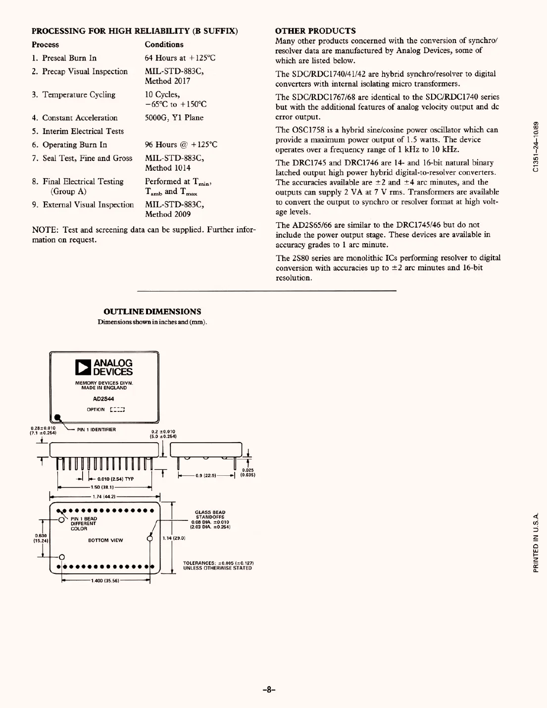 ad2s44 Datasheet Page 8