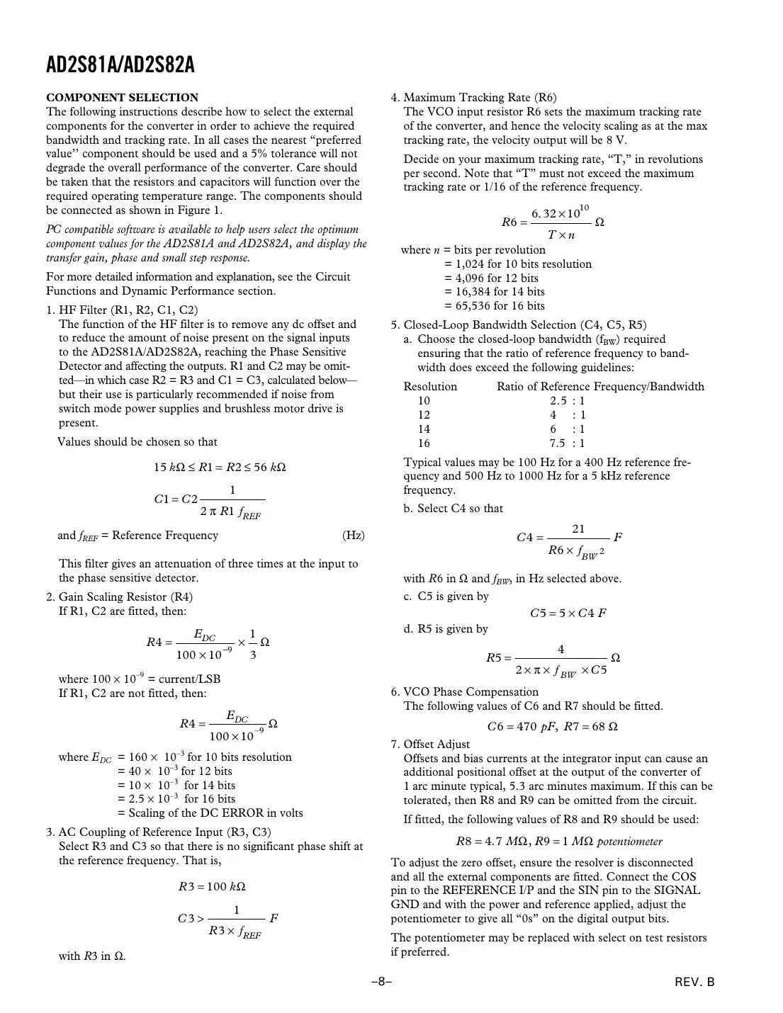 ad2s81a Datasheet Page 8