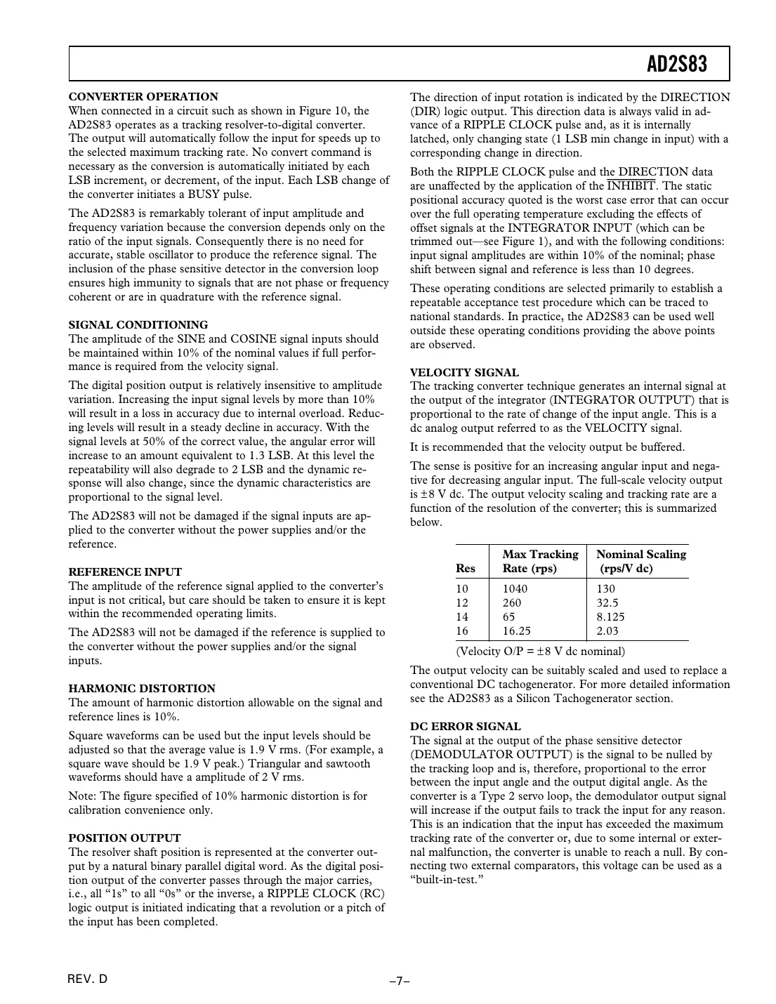 ad2s83 Datasheet Page 7