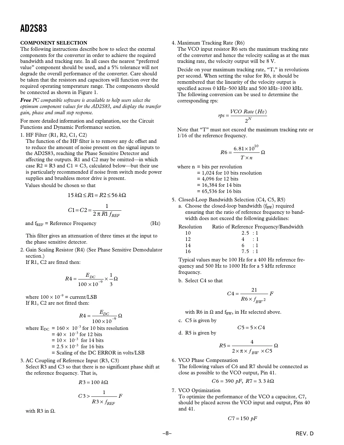 ad2s83 Datasheet Page 8
