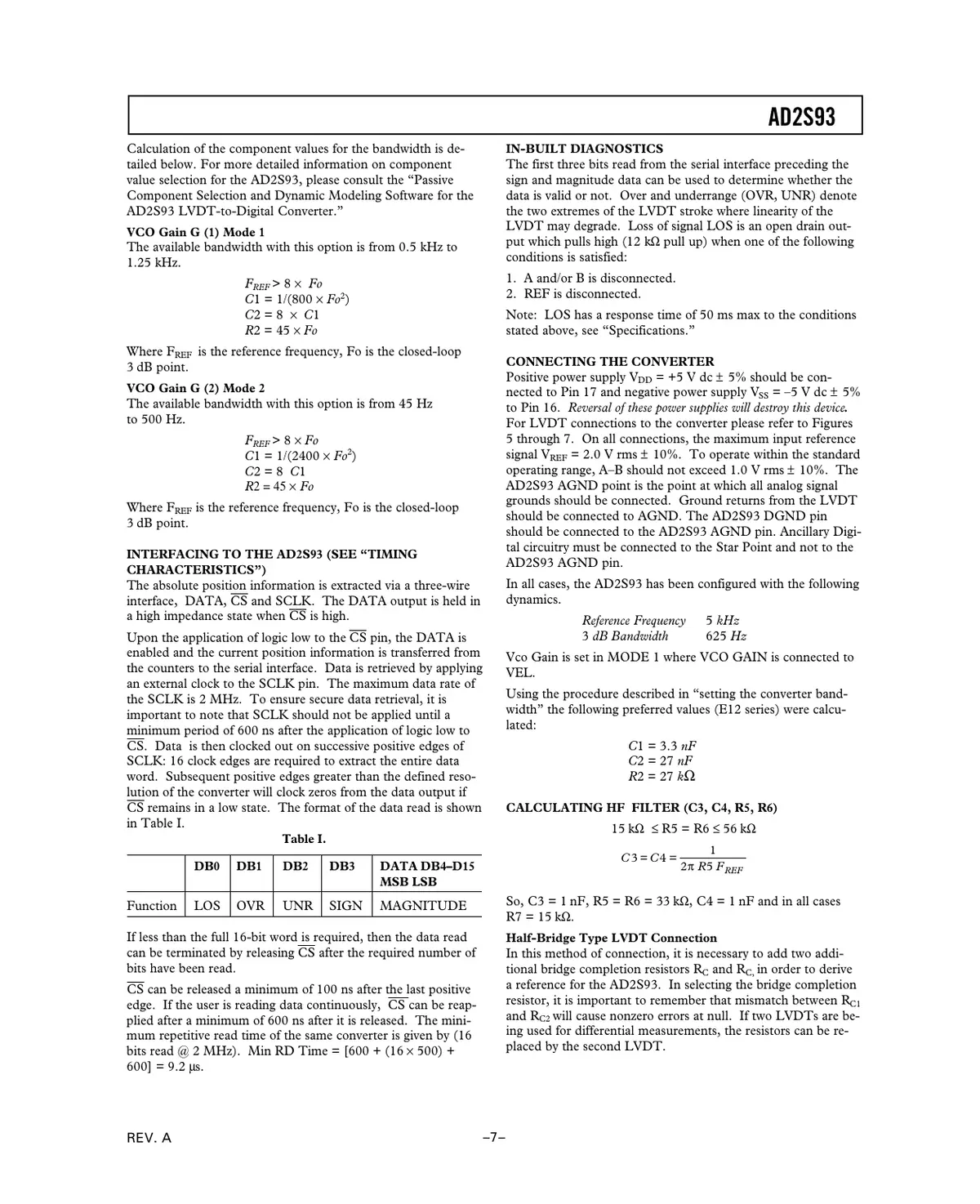 ad2s93 Datasheet Page 7