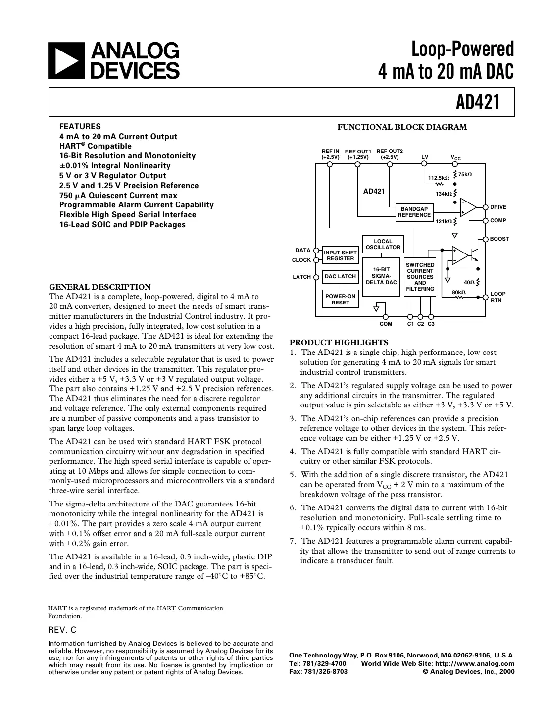 ad421 Datasheet Page 1