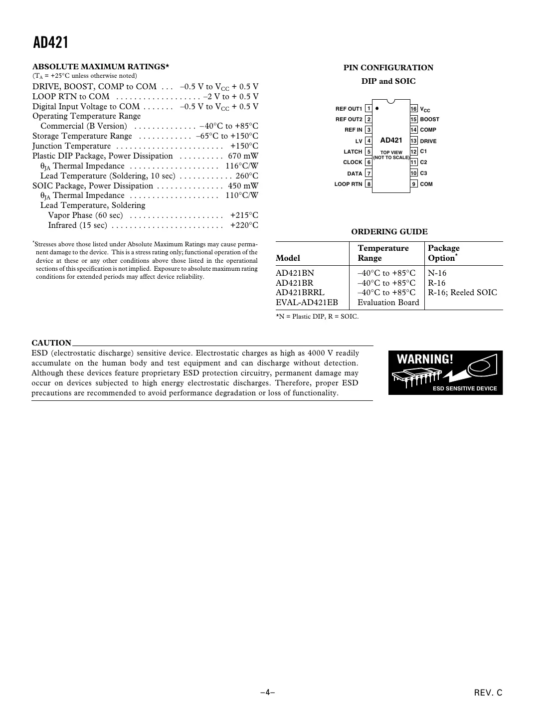 ad421 Datasheet Page 4