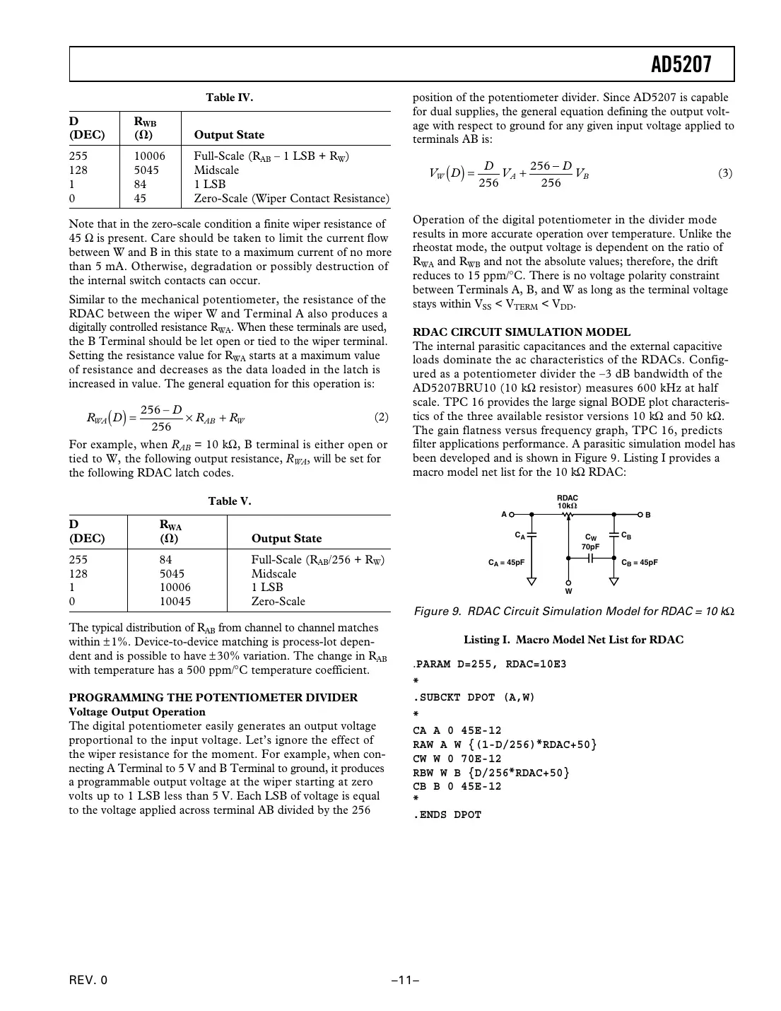 ad5207 Datasheet Page 11