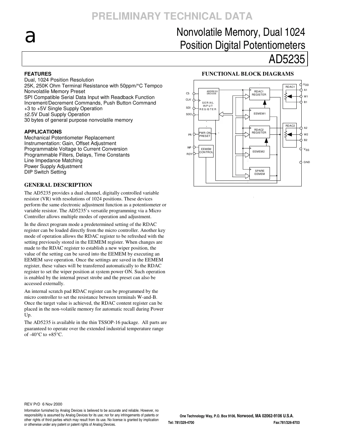ad5235 Datasheet Page 1