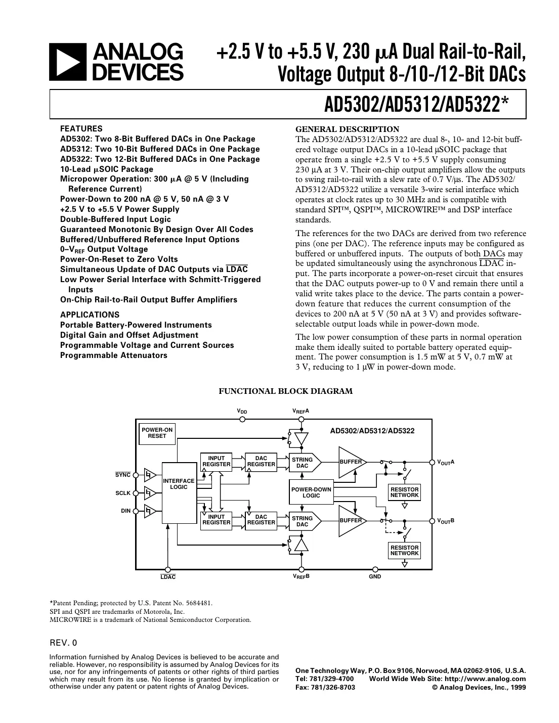 ad5302 Datasheet Page 1