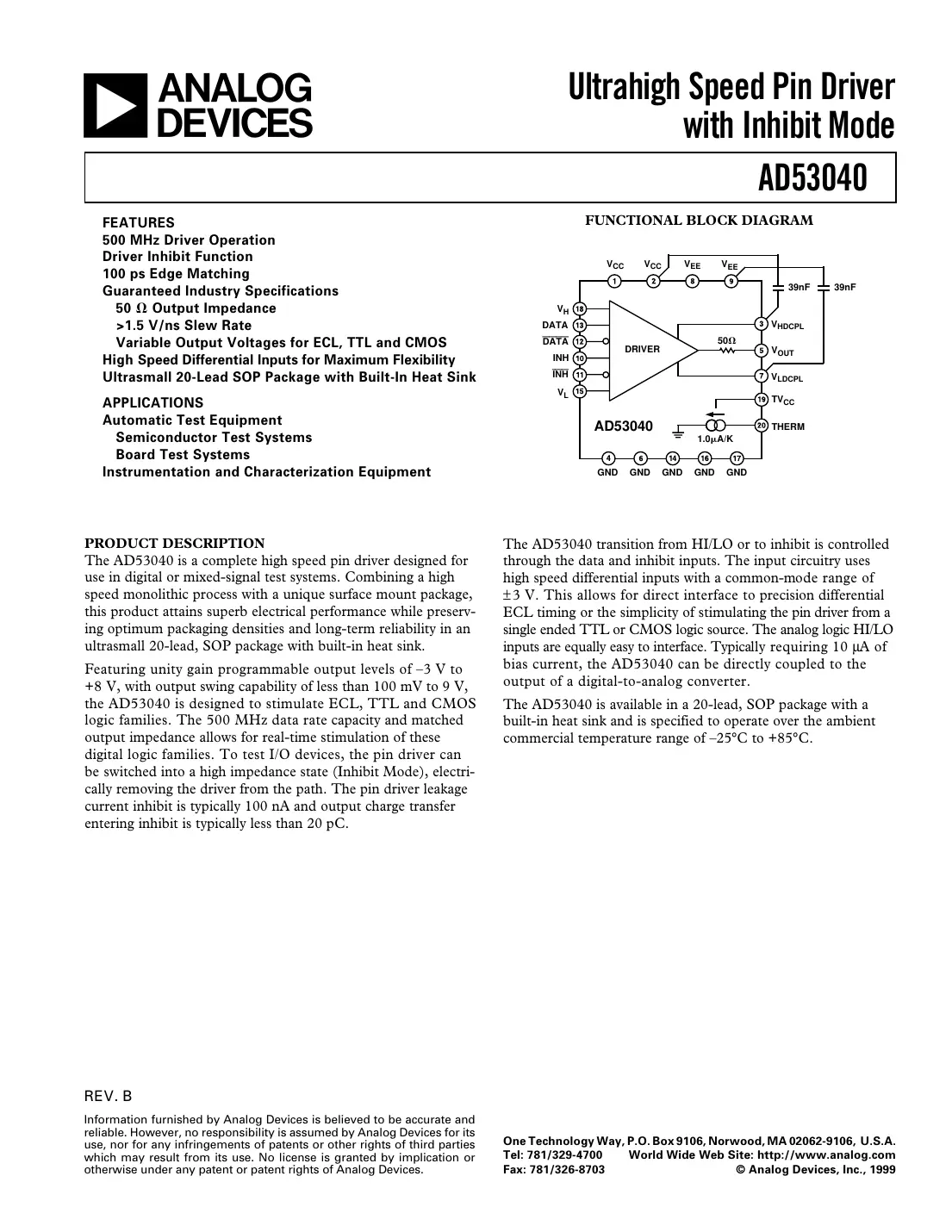ad53040 Datasheet Page 1