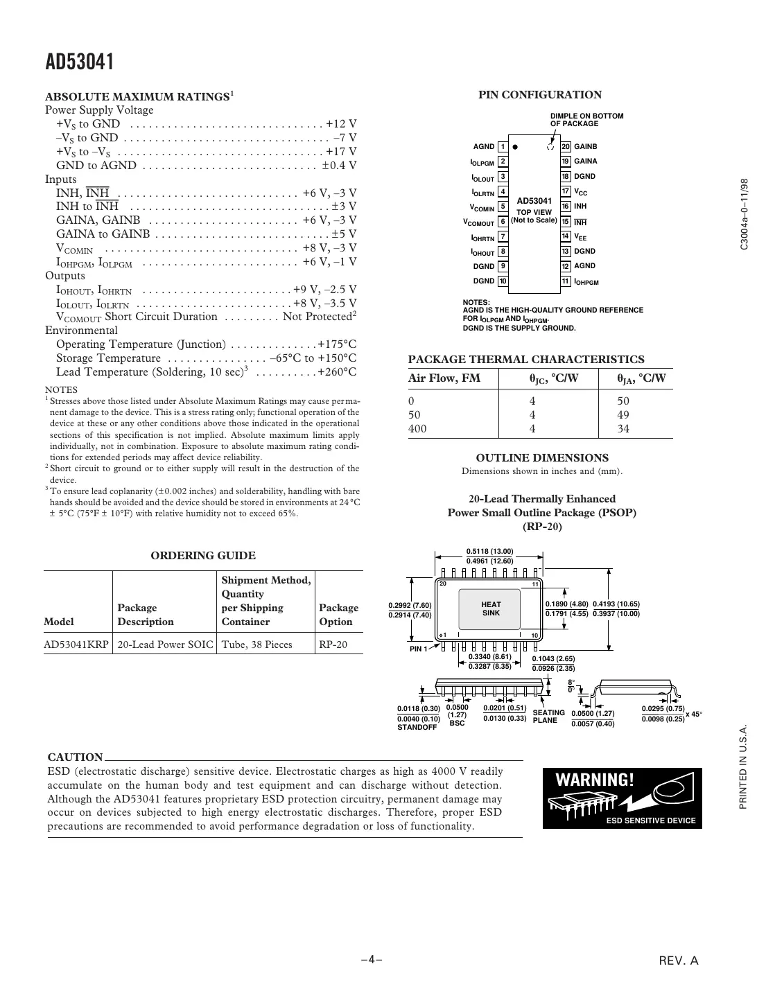ad53041 Datasheet Page 4
