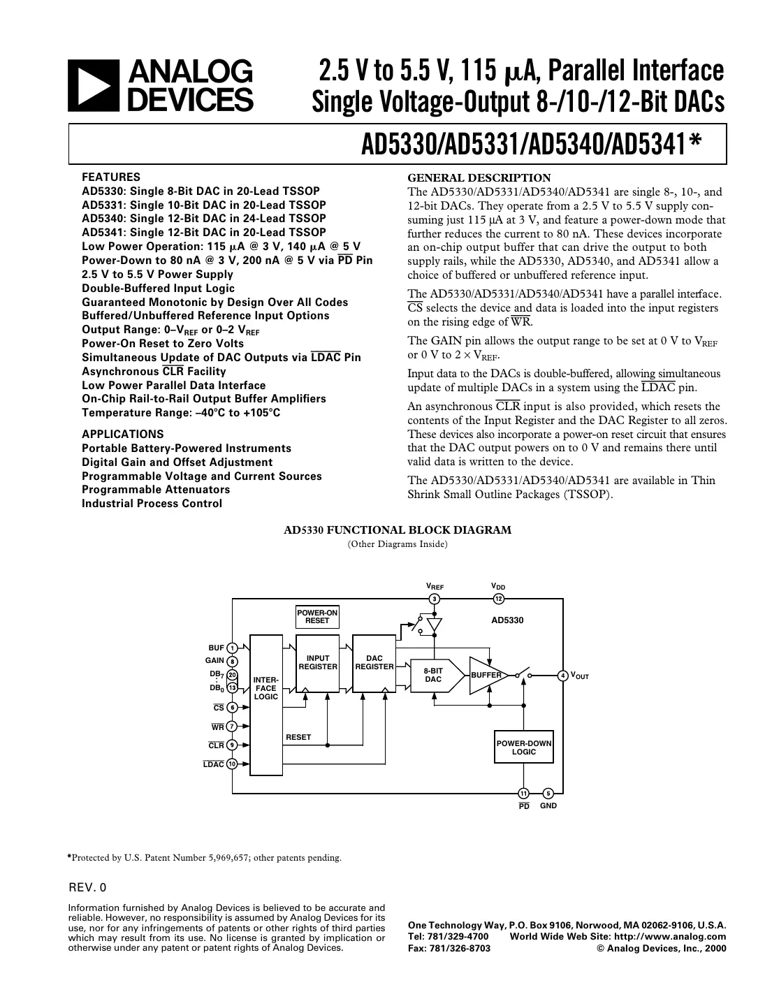 ad5330 Datasheet Page 1