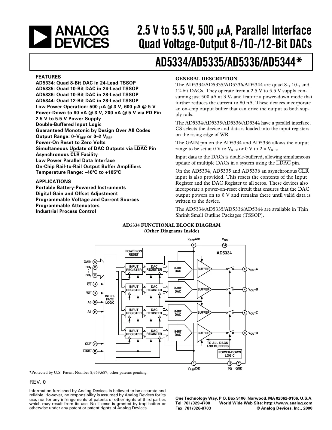 ad5334 Datasheet Page 1