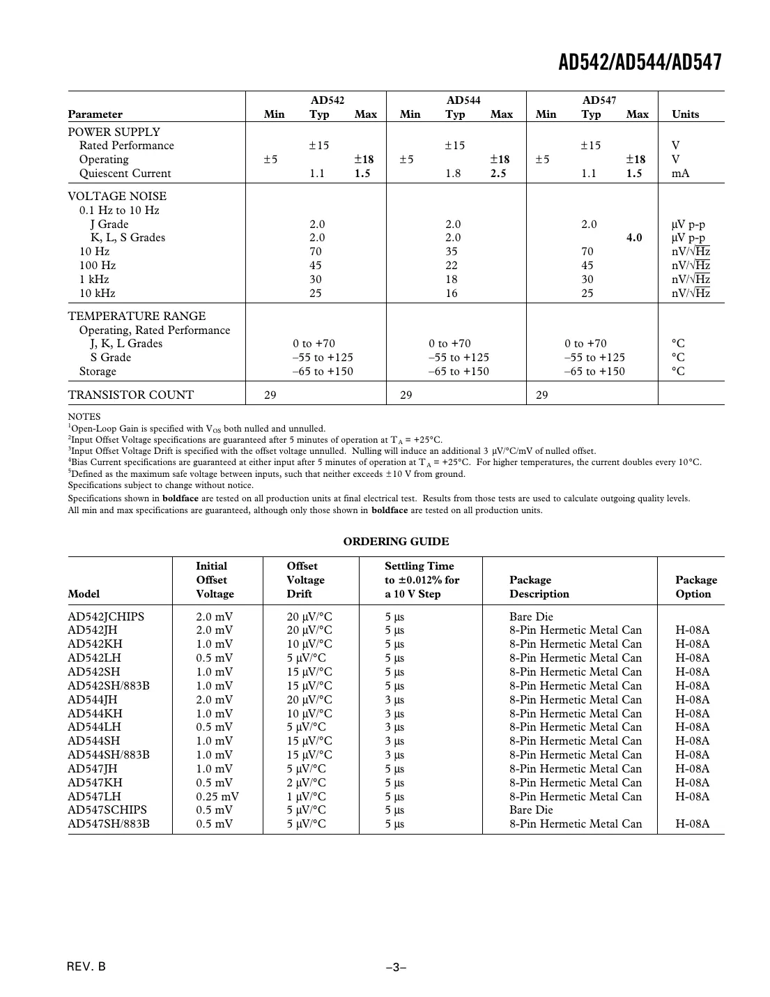 ad542 Datasheet Page 3