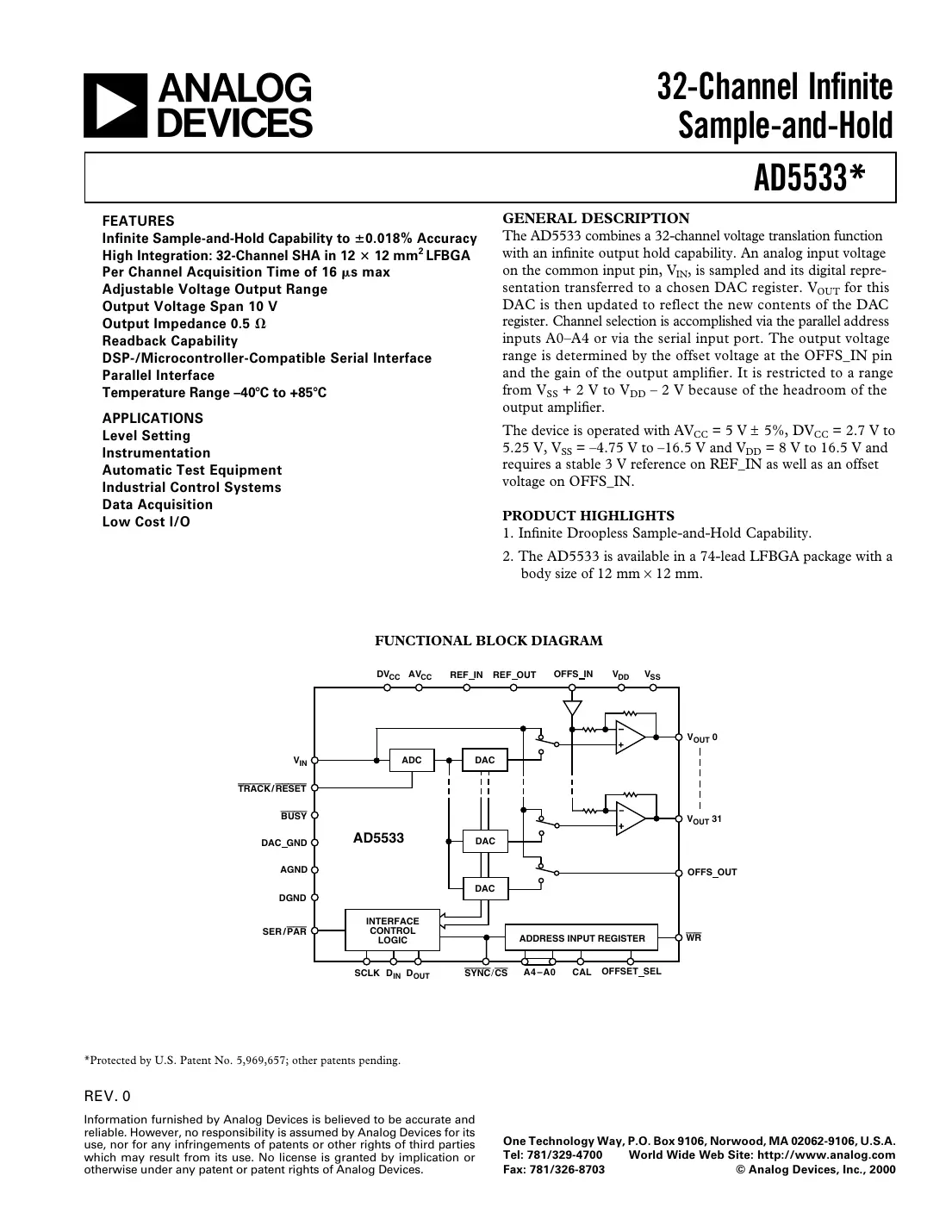ad5533 Datasheet Page 1