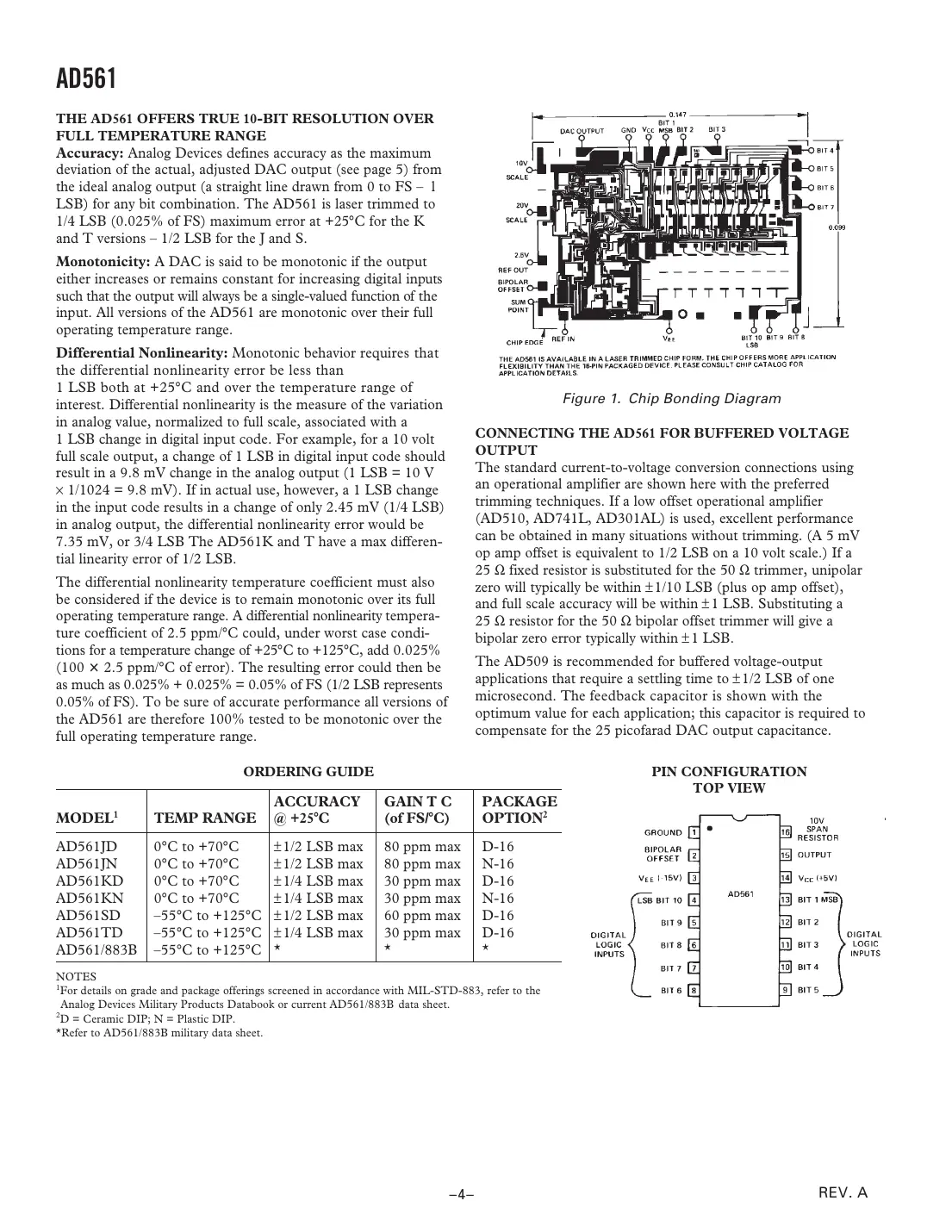 ad561 Datasheet Page 4