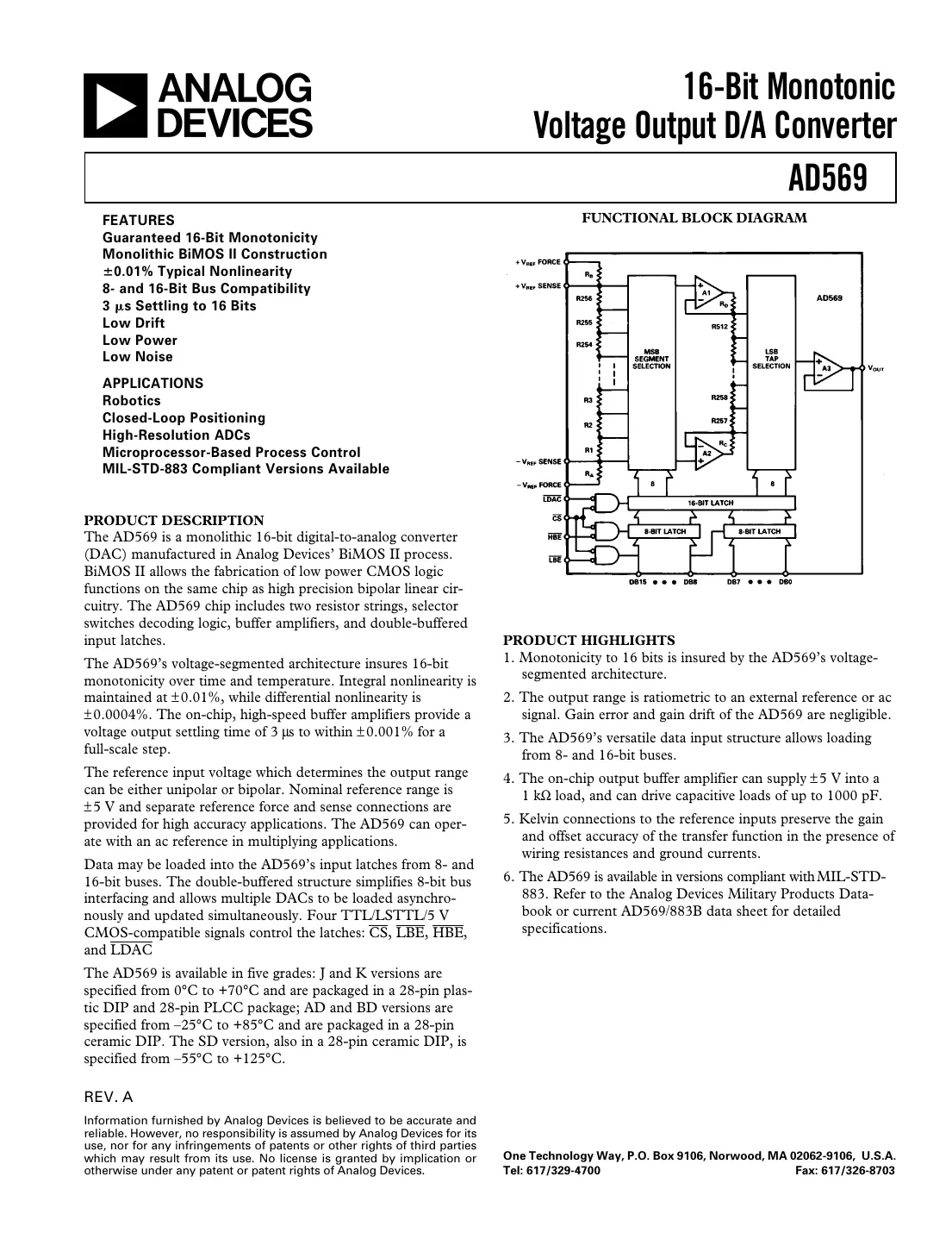 ad569 Datasheet Page 1