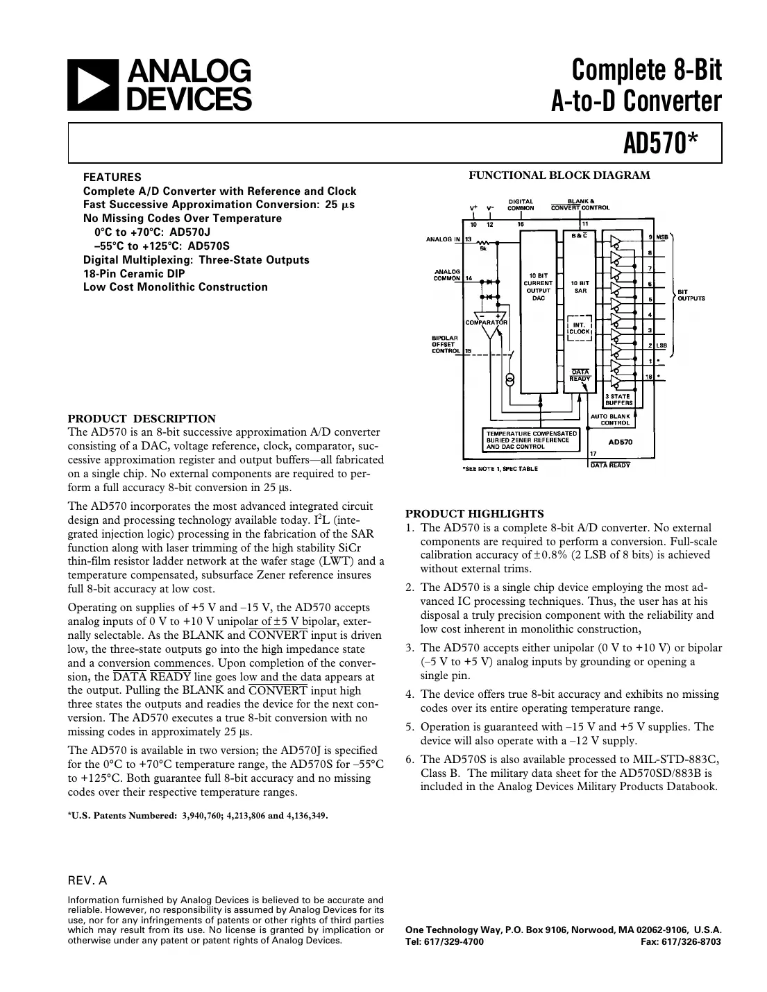 ad570 Datasheet Page 1