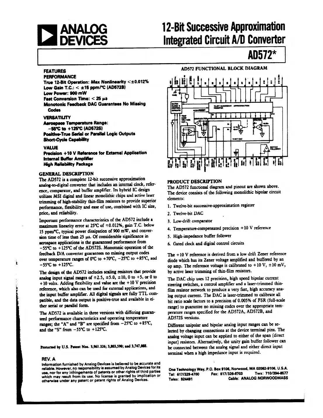 ad572 Datasheet Page 1