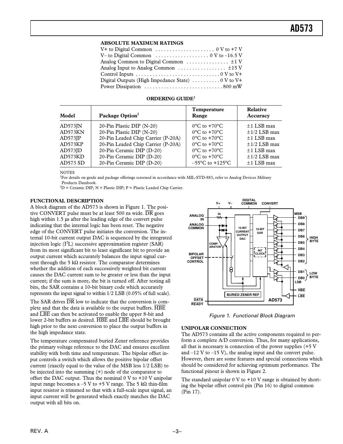 ad573 Datasheet Page 3