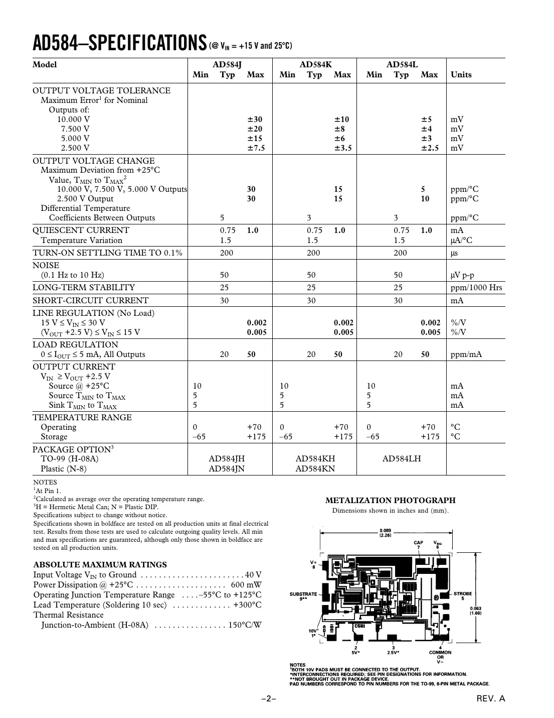 ad584 Datasheet Page 2