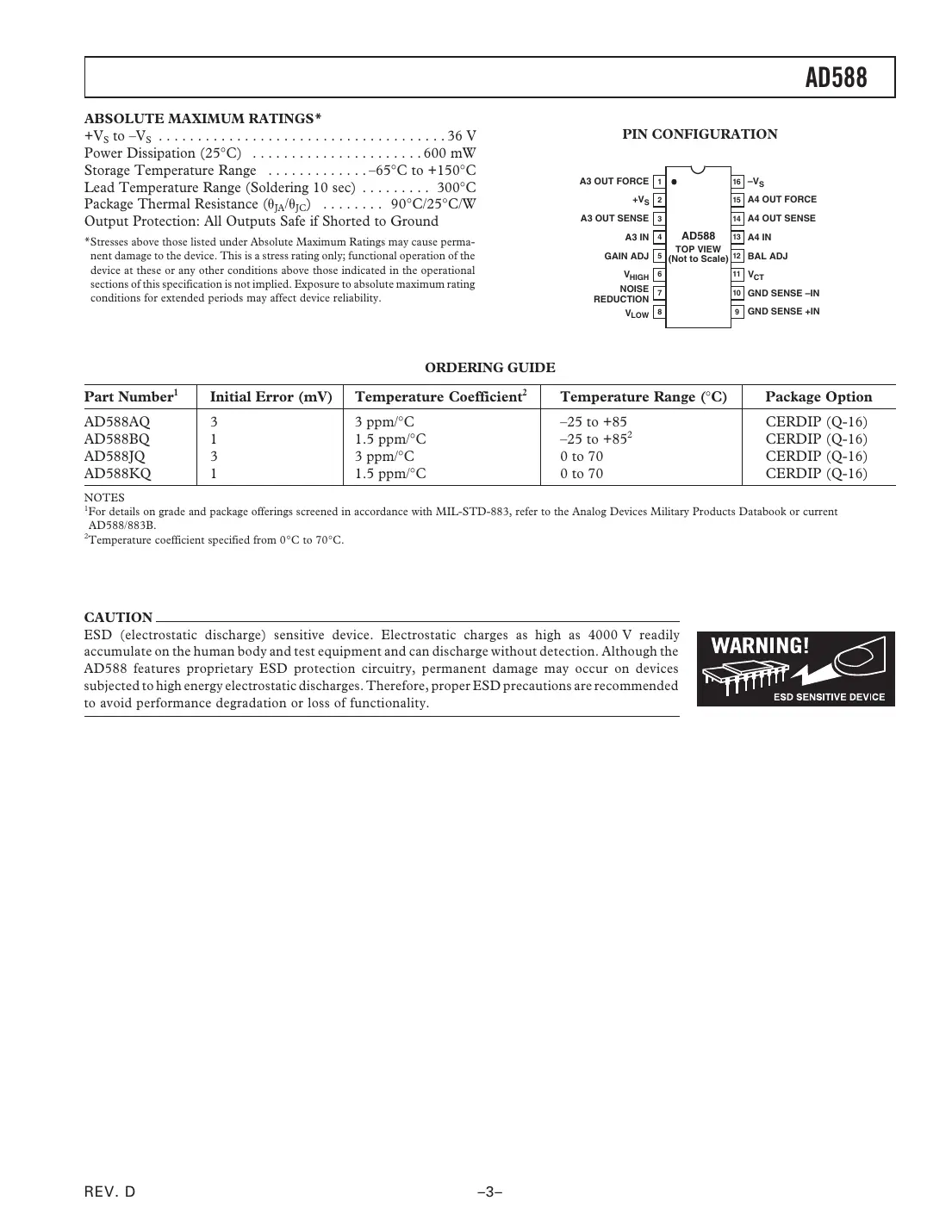 ad588 Datasheet Page 3