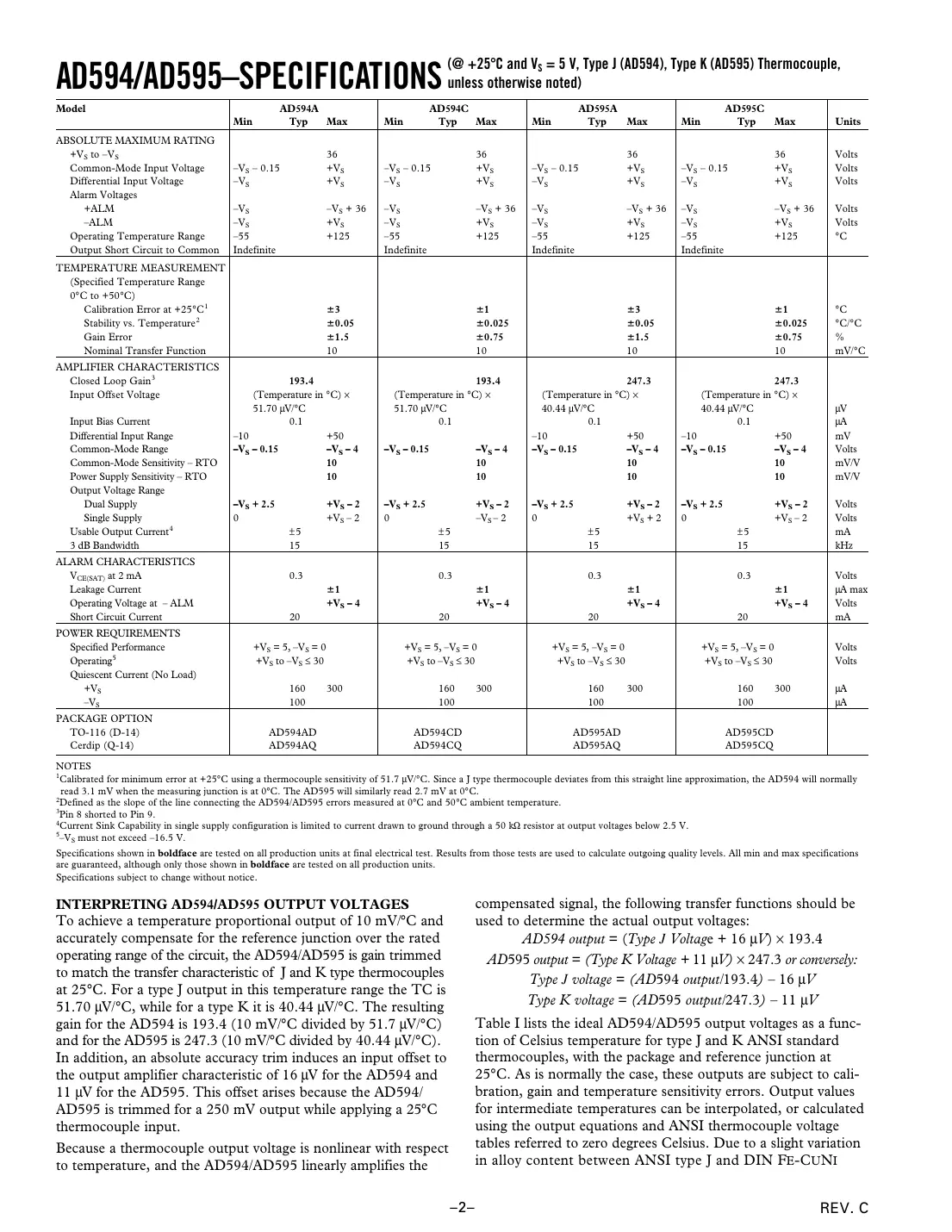 ad594 Datasheet Page 2