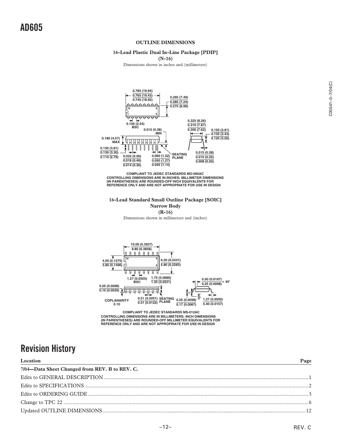 ad605 Datasheet Page 12