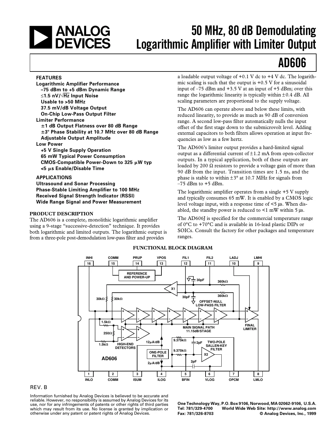 ad606 Datasheet Page 1