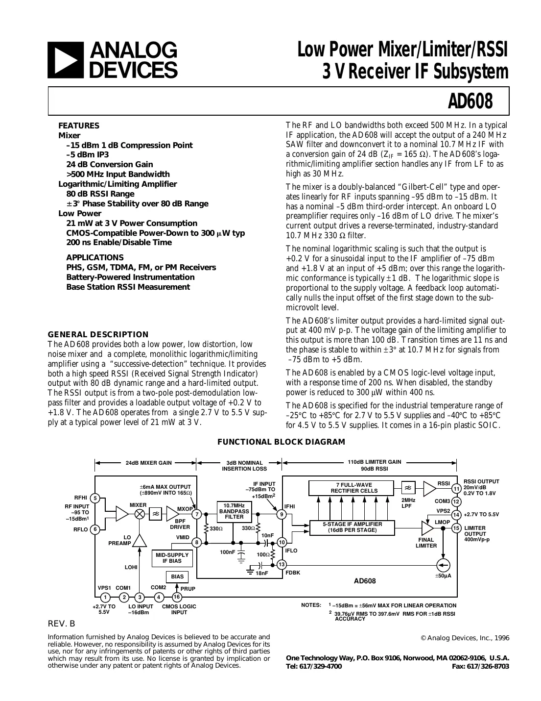 ad608 Datasheet Page 1
