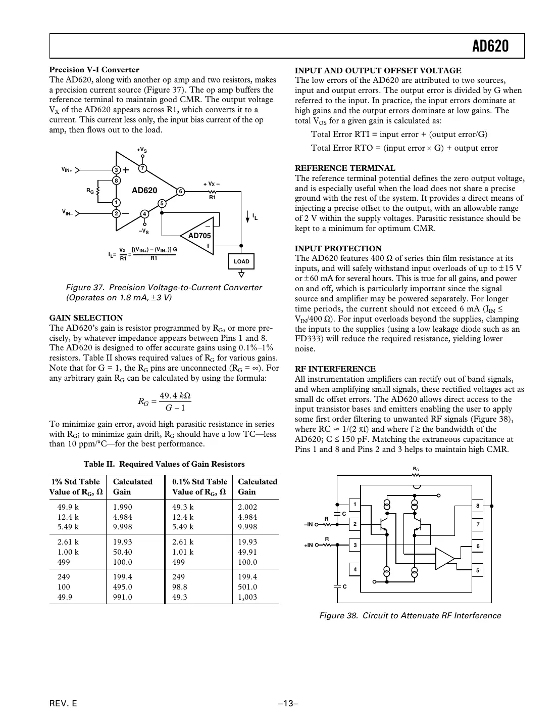 ad620 Datasheet Page 13