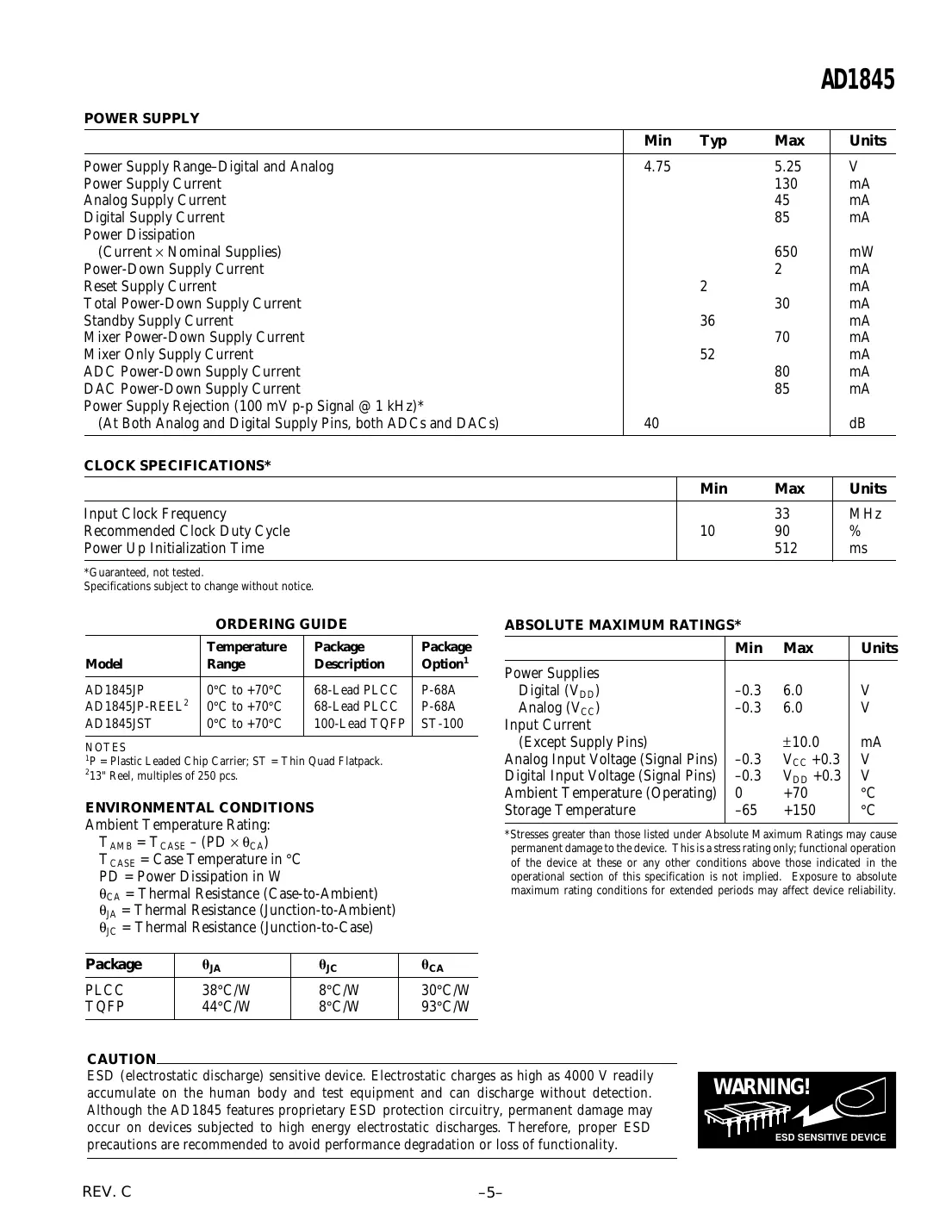 ad1845 Datasheet Page 5
