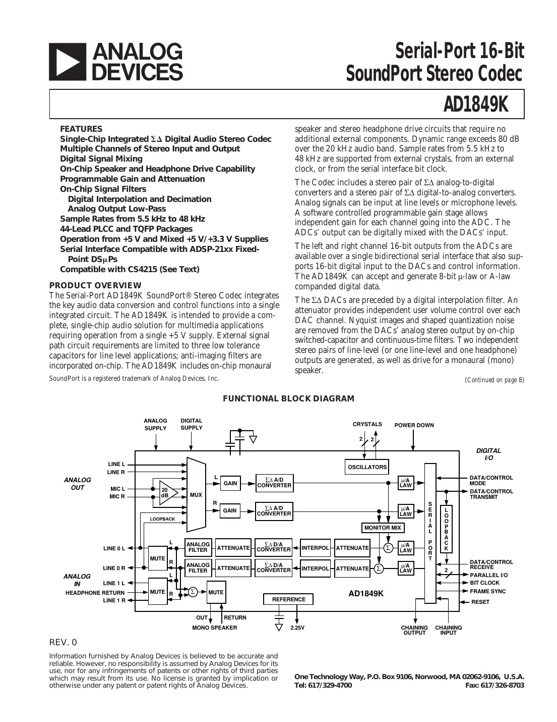 ad1849k Datasheet Page 1