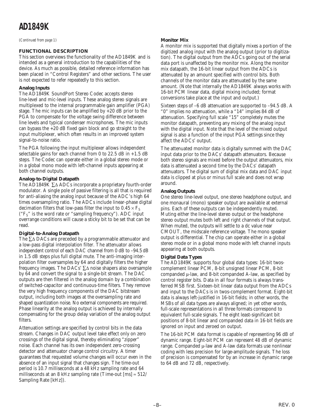 ad1849k Datasheet Page 8