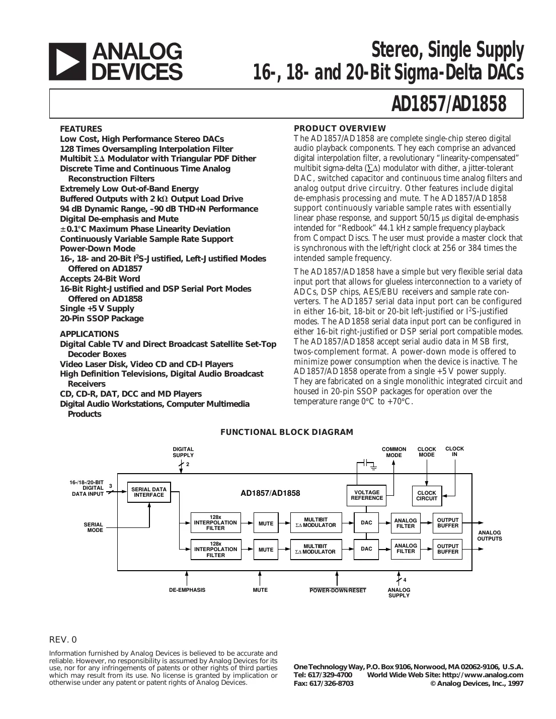 ad1857 Datasheet Page 1