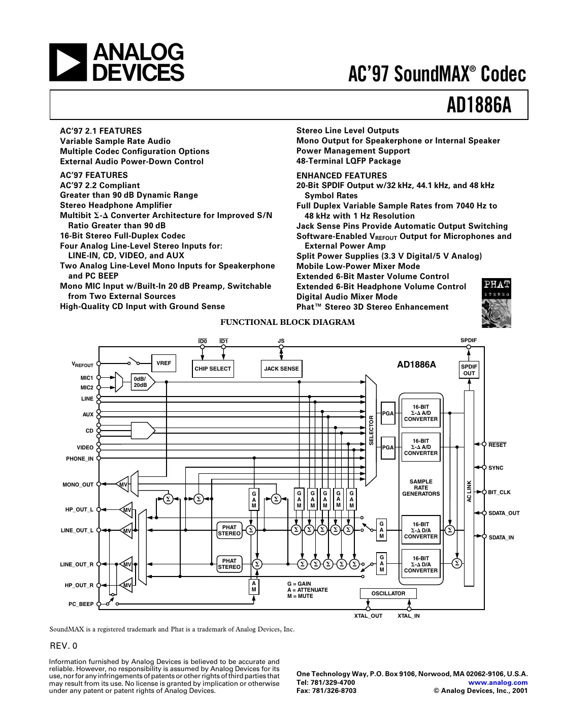 ad1886a Datasheet Page 1