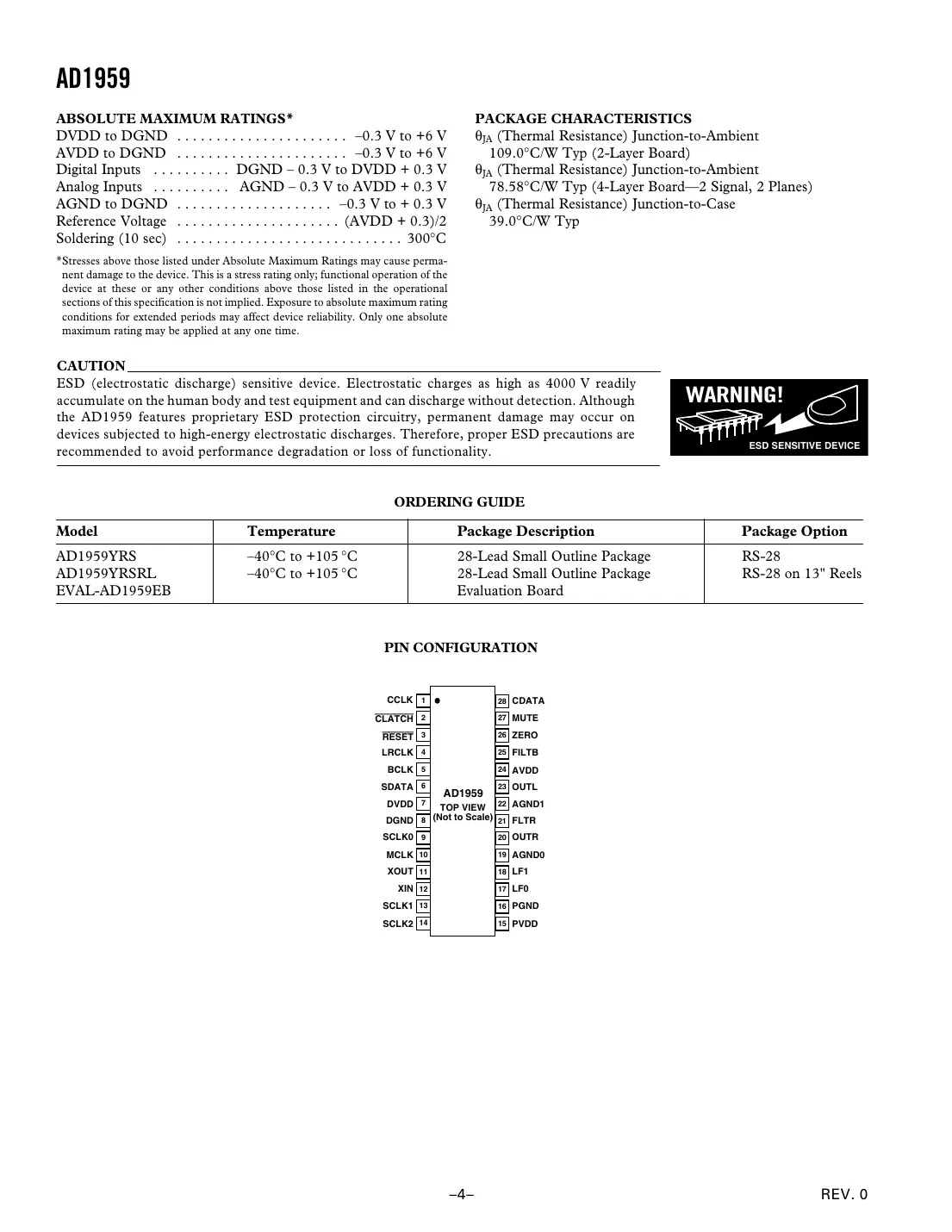 ad1959 Datasheet Page 4