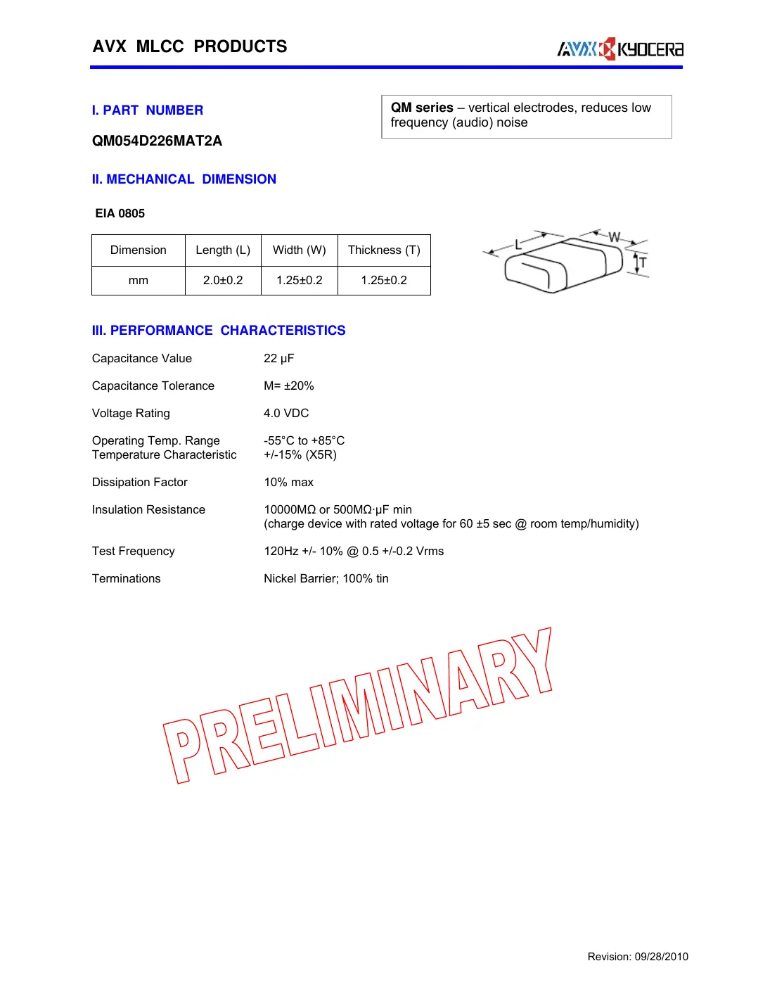 qm054d226mat2a Datasheet Page 1