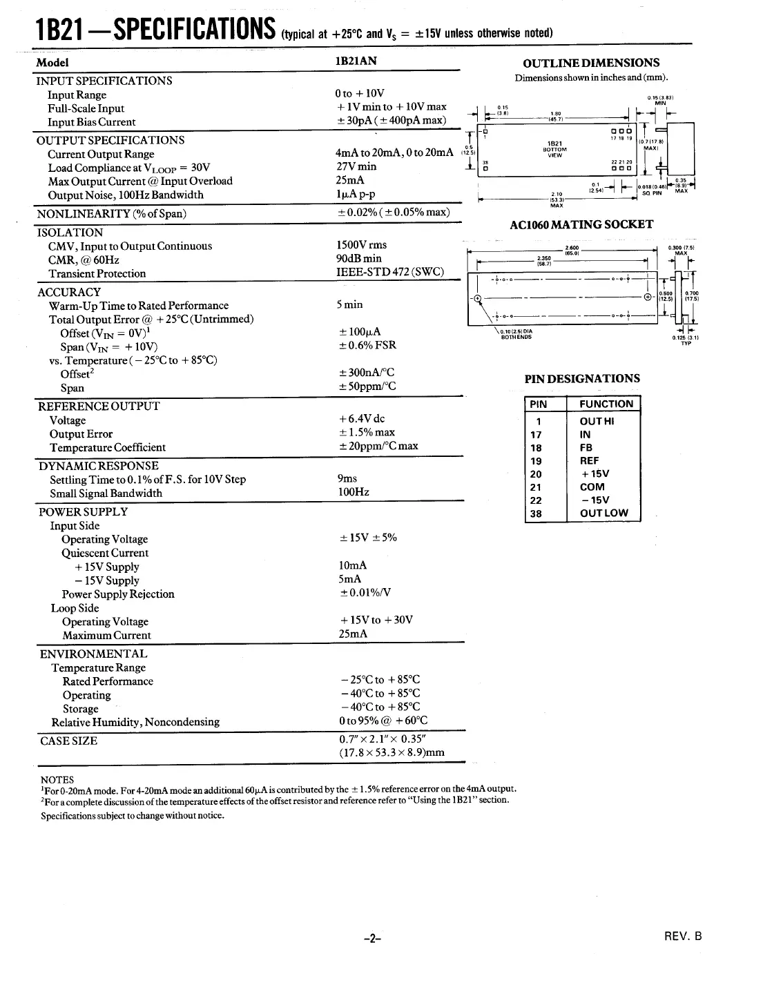 1b21 Datasheet Page 2