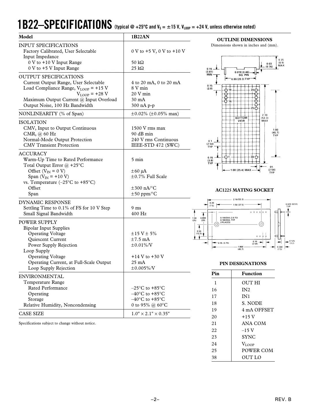 1b22 Datasheet Page 2