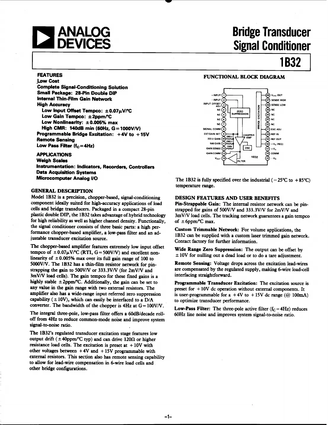 1b32 Datasheet Page 1