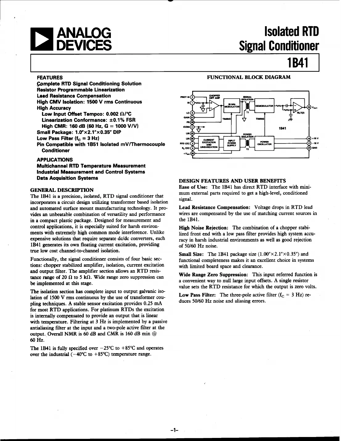 1b41 Datasheet Page 1