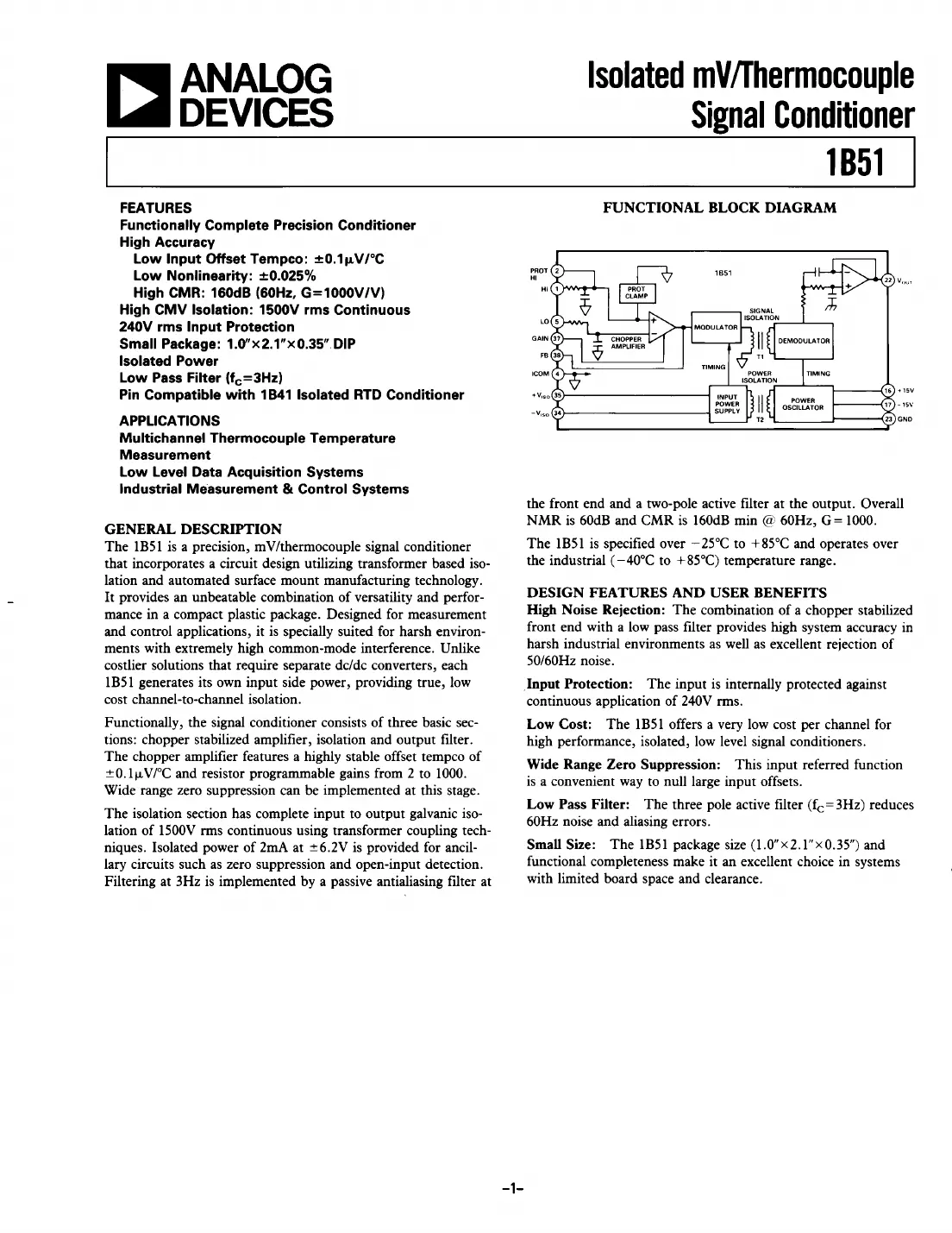 1b51 Datasheet Page 1