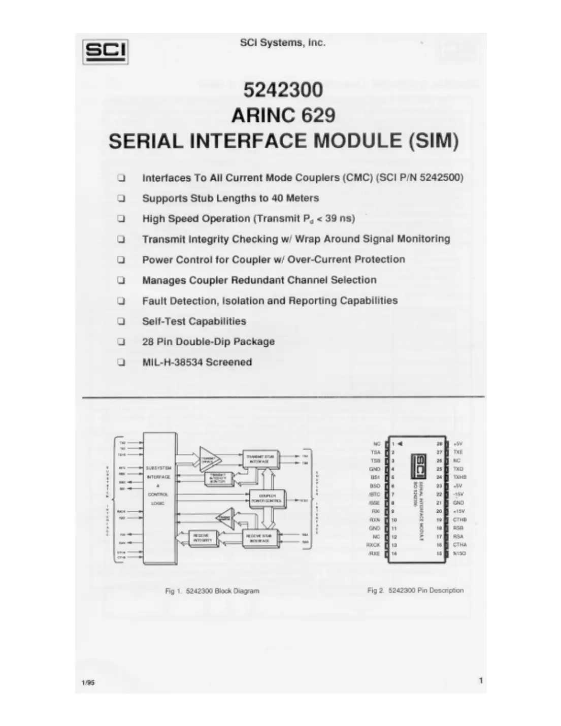 5242300 Datasheet Page 1